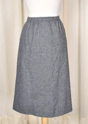 1970s Vintage Gray Wool Weaved Skirt