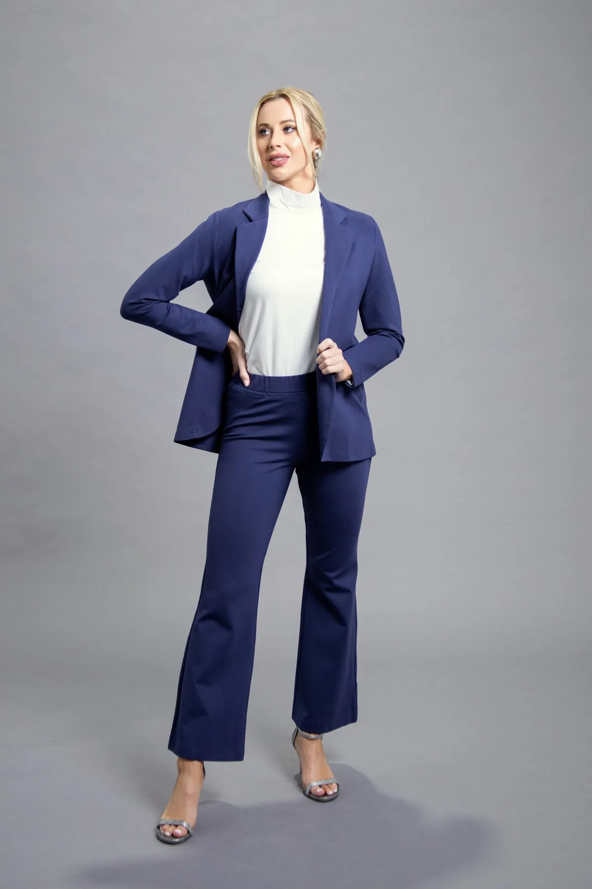 38" Flare Pant with Quilted Hip Detail