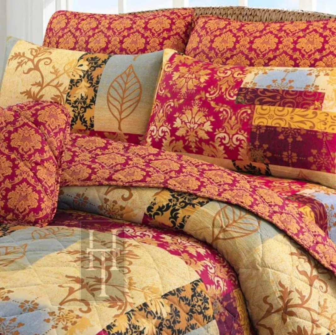 7 Pcs Quilted Comforter Set - EM 908