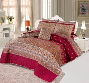 7 Pcs Quilted Comforter Set - EM-909