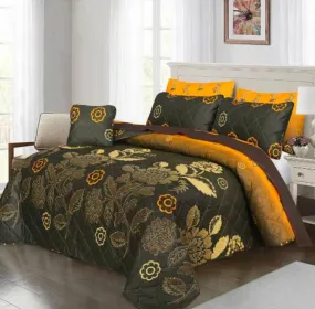 7 Pcs Quilted Comforter Set - Emerald