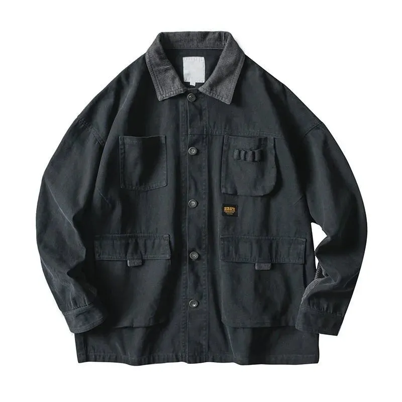 Aidase Japanese Streetwear Army Green Cargo Jacket Men Women Spring Clothing Harajuku Coat Korean Fashion Military Casual Workwear