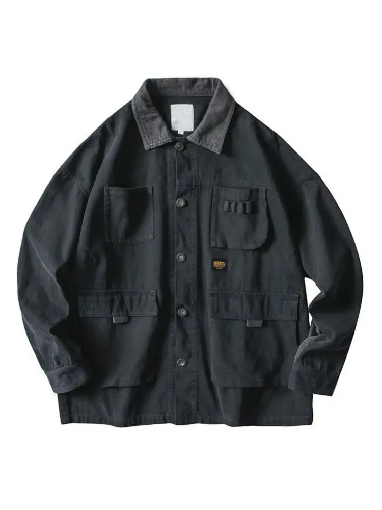 Aidase Japanese Streetwear Army Green Cargo Jacket Men Women Spring Clothing Harajuku Coat Korean Fashion Military Casual Workwear