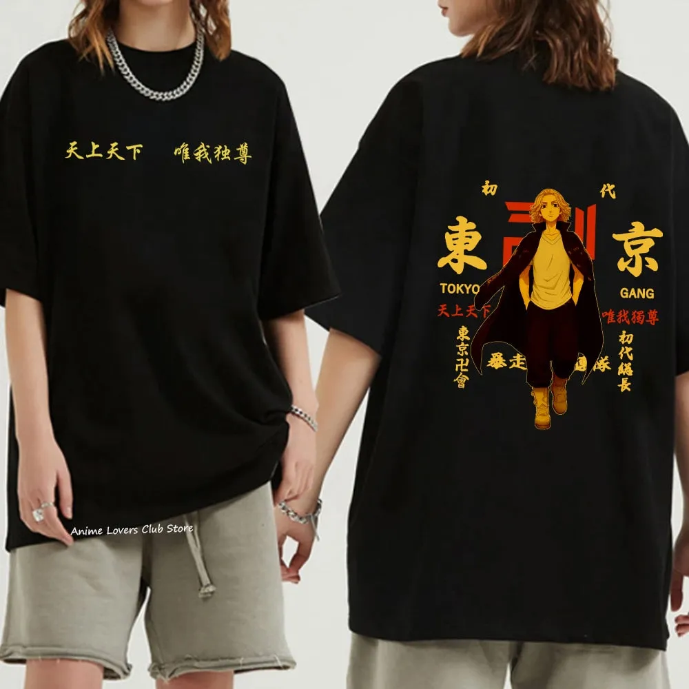 Anime Tokyo Revengers T Shirts MIKEY Chifuyu Printed T-shirt Summer Loose Short-sleeved Bottoming Shirt Cotton T-shirts