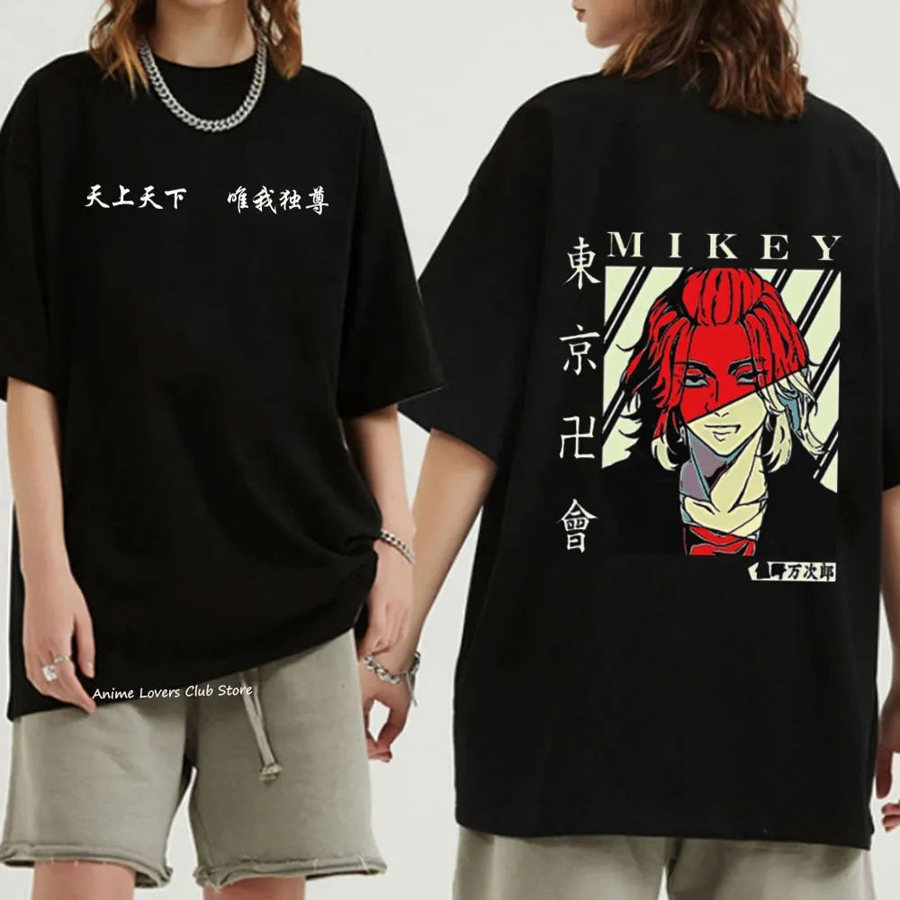 Anime Tokyo Revengers T Shirts MIKEY Chifuyu Printed T-shirt Summer Loose Short-sleeved Bottoming Shirt Cotton T-shirts