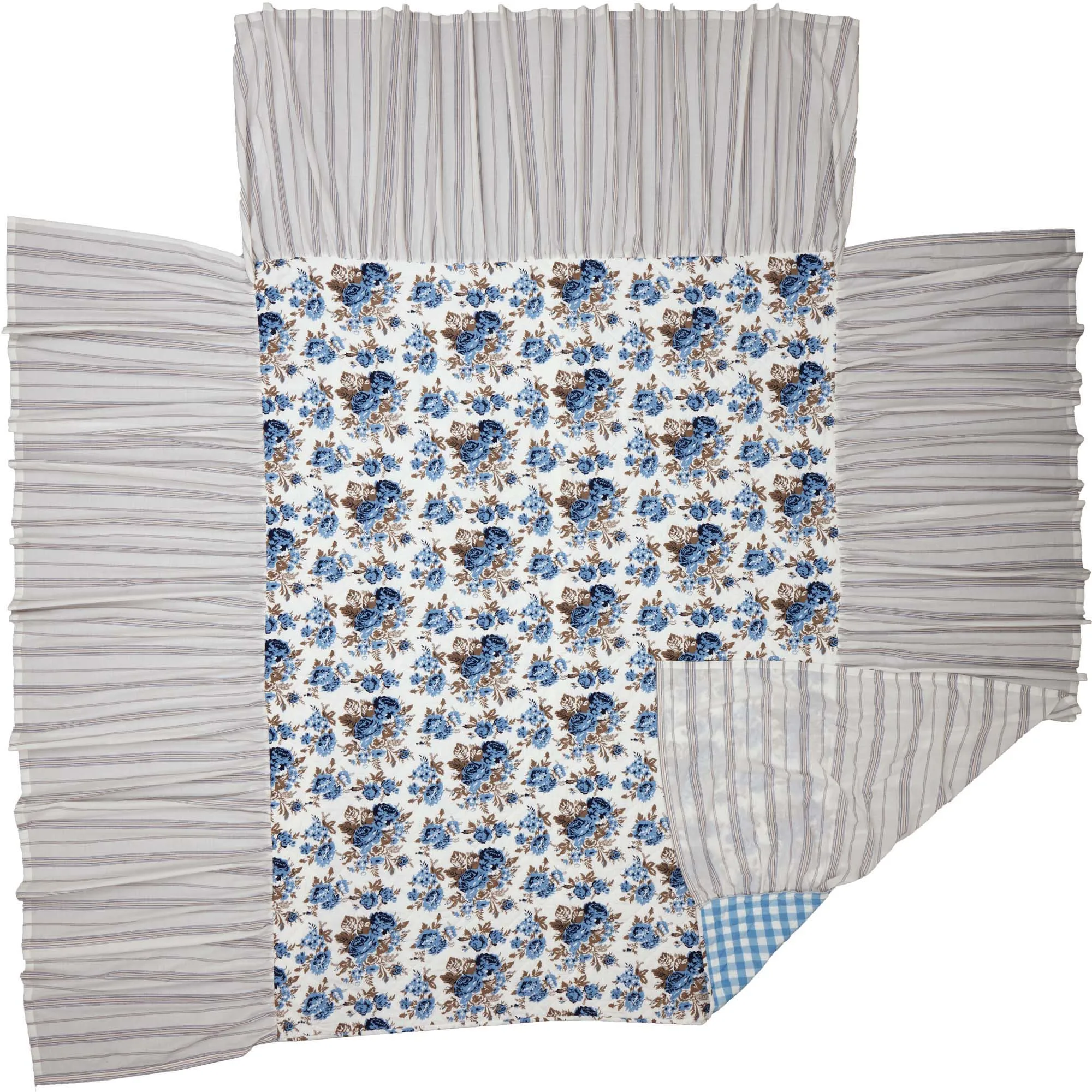 Annie Blue Floral Ruffled Queen Coverlet 80x60 27 **BACKORDERED UNTIL DECEMBER 2024**