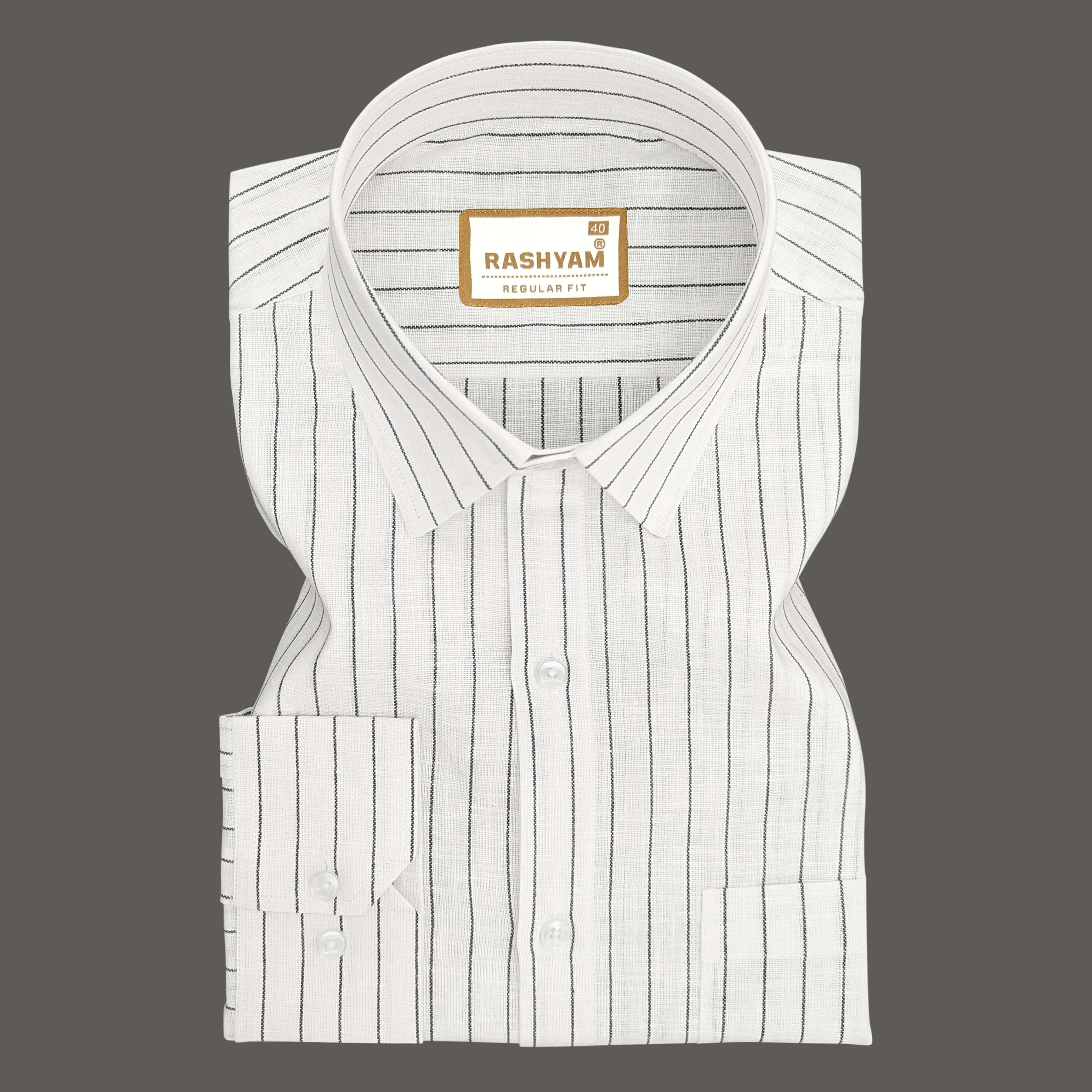 Arezzo Italian Premium Black Line On White Formal Shirt For Men