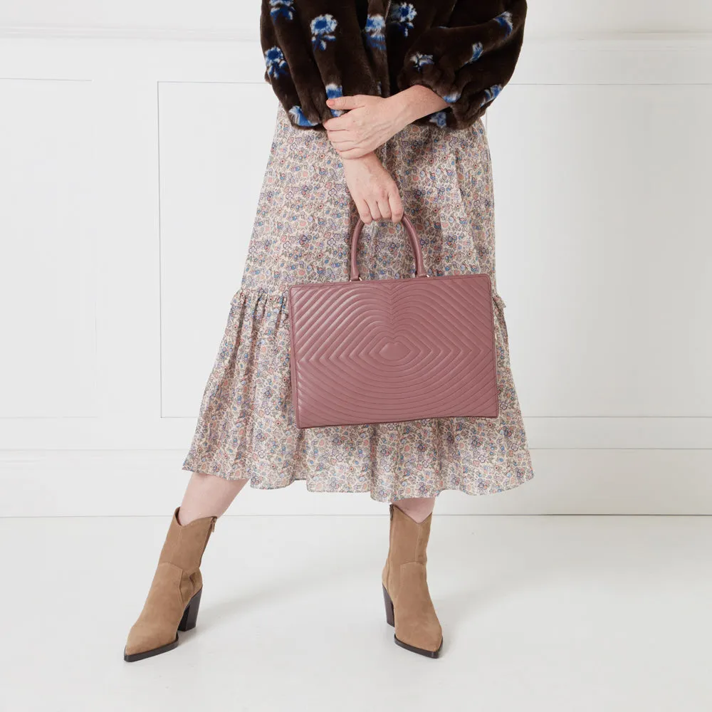 ASTER LIP RIPPLE QUILTED LEATHER BETHANY HANDBAG
