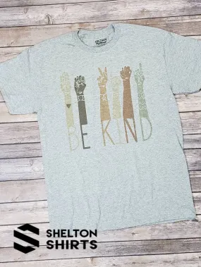 Be Kind Sign Language T-Shirt - Vintage Look and Soft Feel