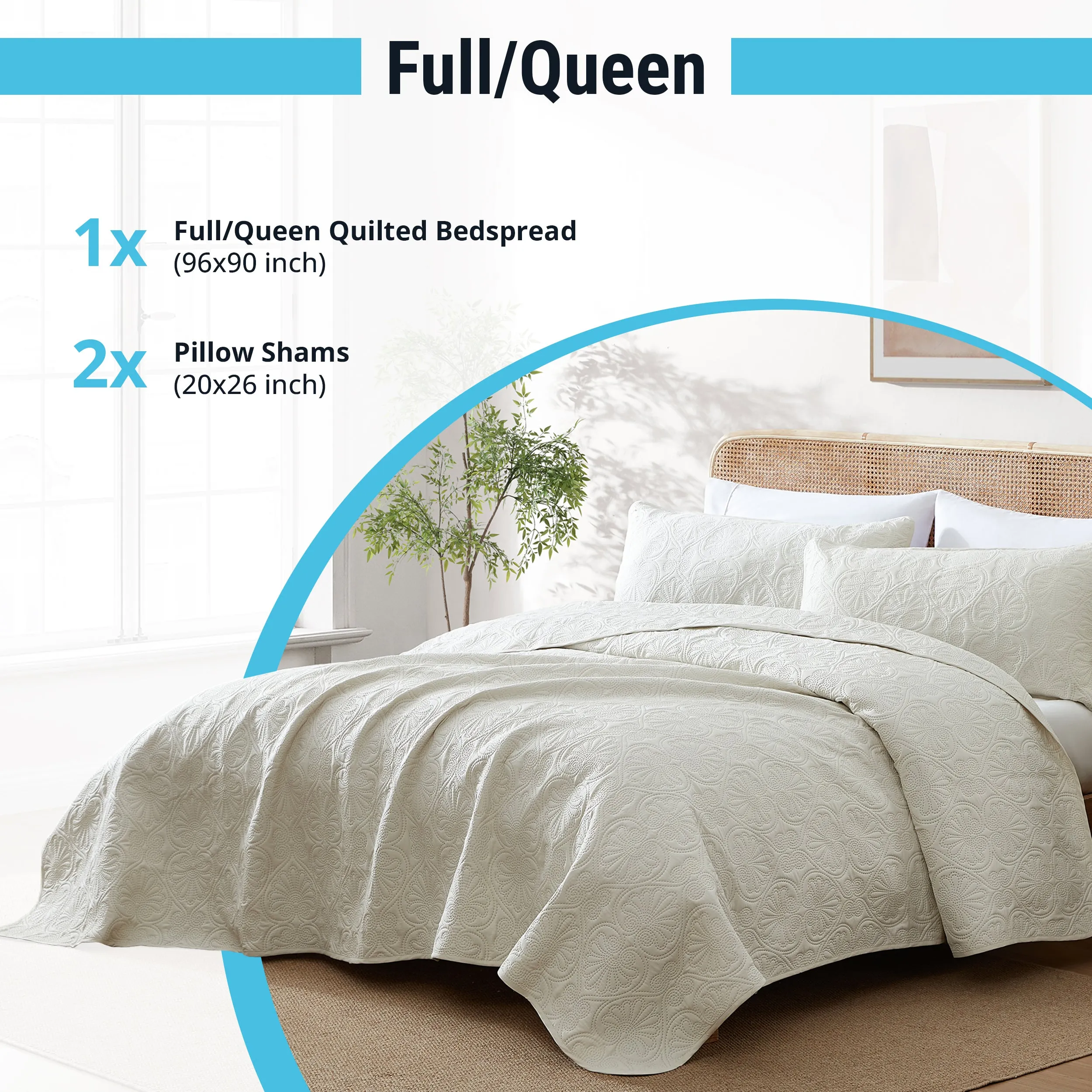 Benji - 3 Piece Size Quilt Set, Lightweight Bedspread Coverlet Set