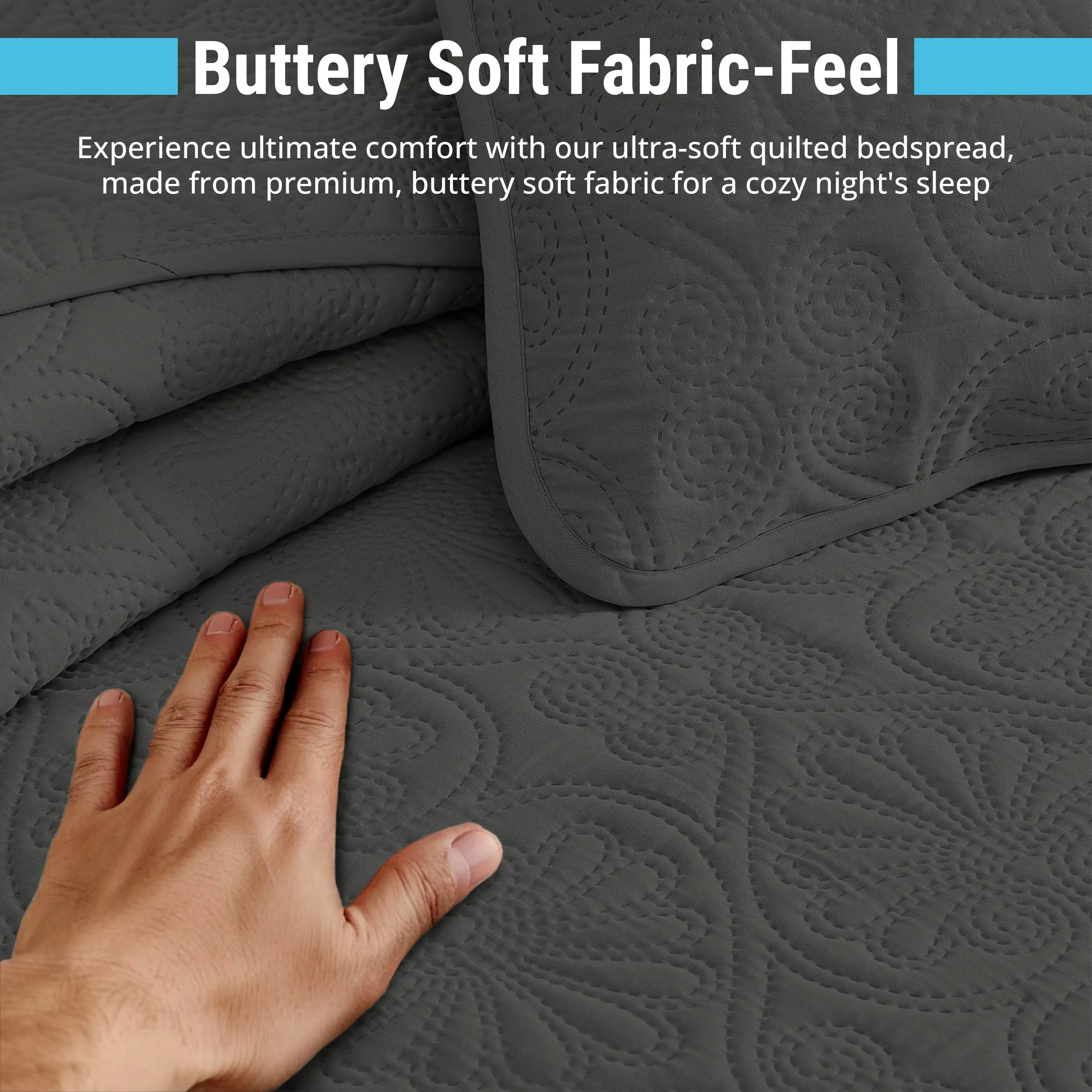 Benji - 3 Piece Size Quilt Set, Lightweight Bedspread Coverlet Set