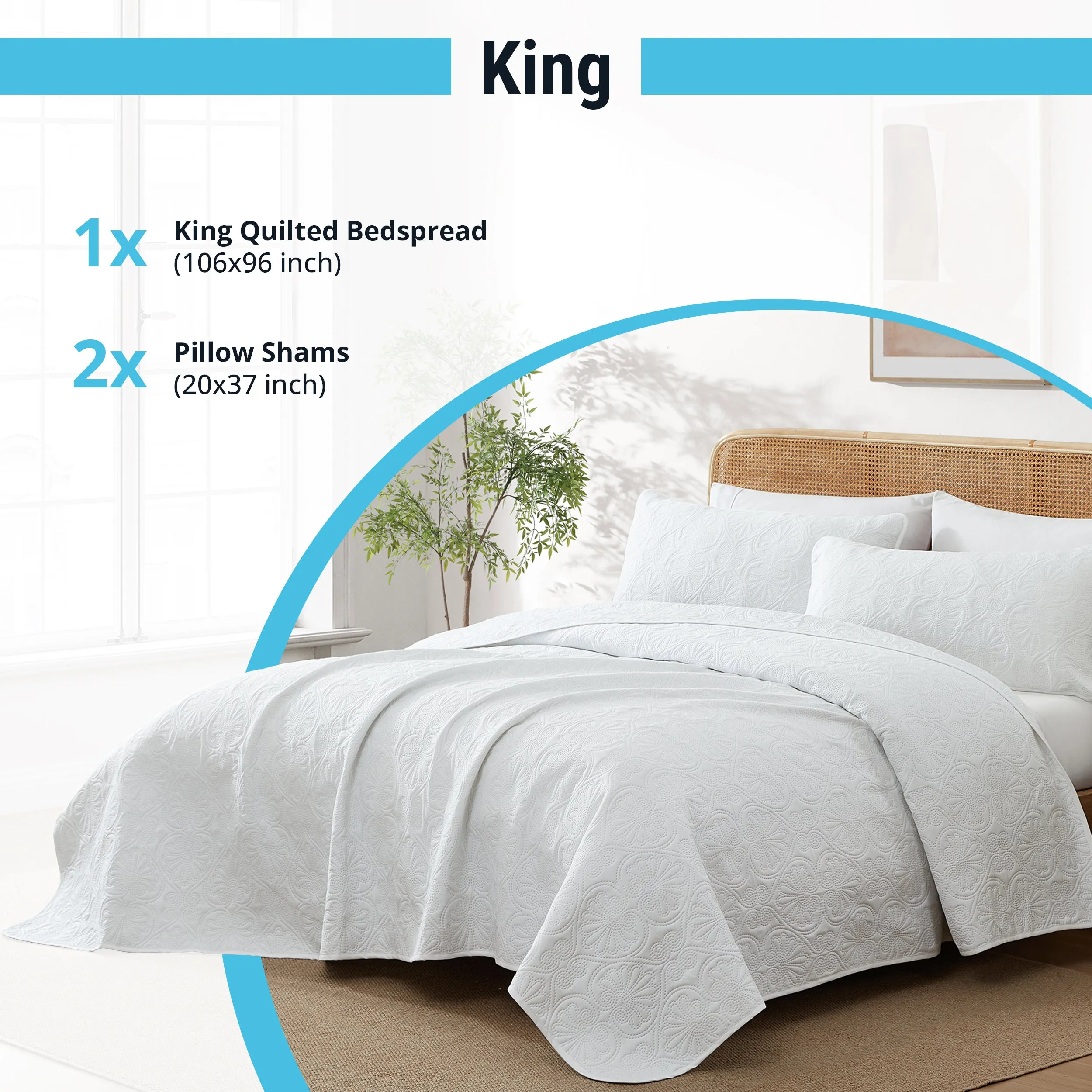 Benji - 3 Piece Size Quilt Set, Lightweight Bedspread Coverlet Set