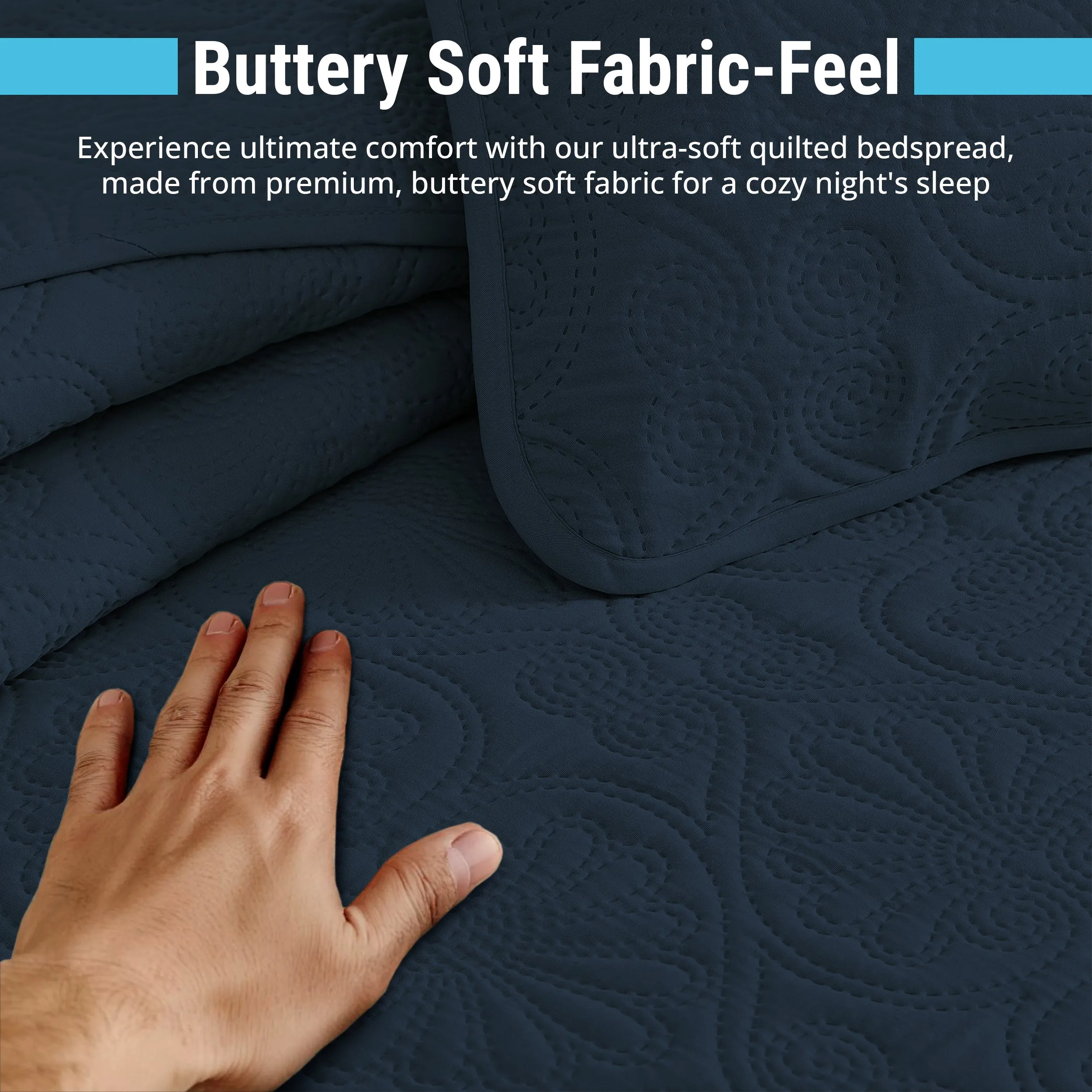 Benji - 3 Piece Size Quilt Set, Lightweight Bedspread Coverlet Set