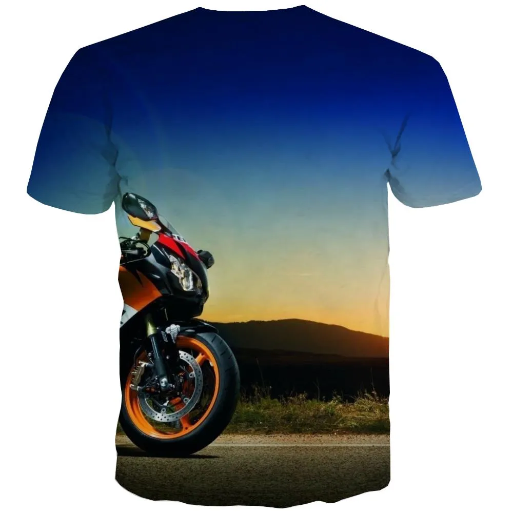 Bicycle T-shirt Men Metal Tshirts Novelty City Tshirts Casual Psychedelic Tshirt Printed