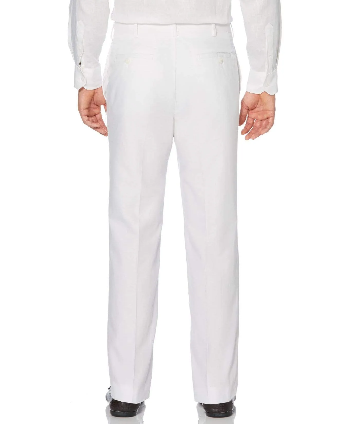 Big & Tall Cotton-Linen Flat Front Textured Pants