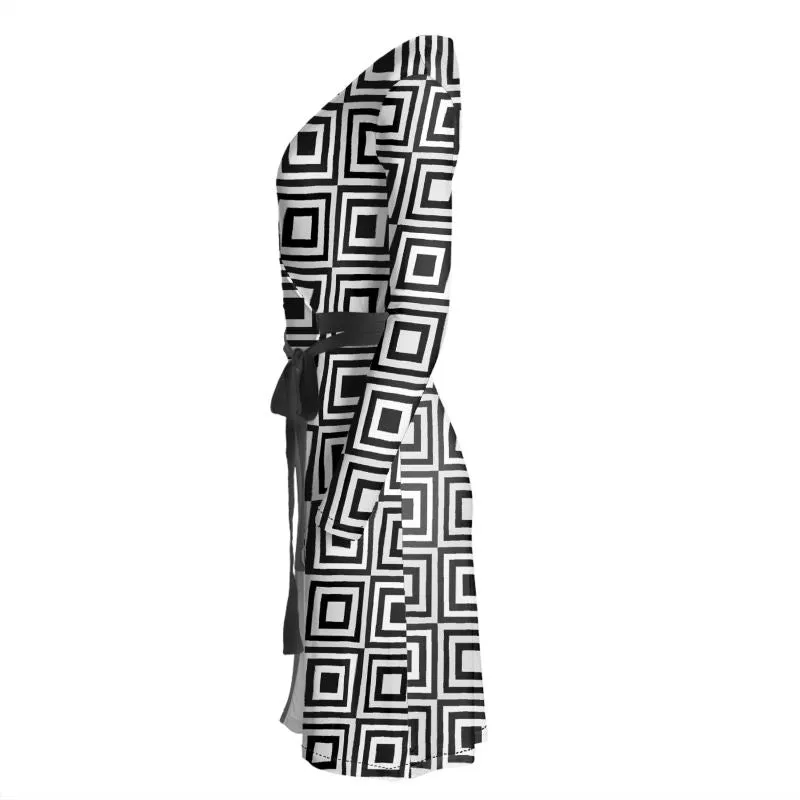 Black and White Wrap Dress