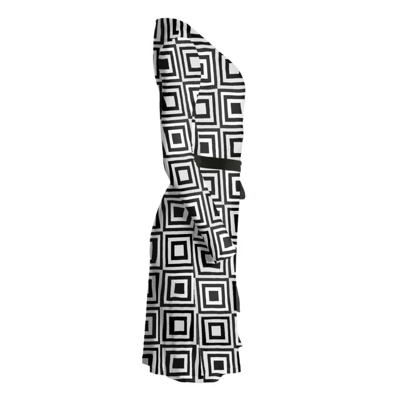 Black and White Wrap Dress
