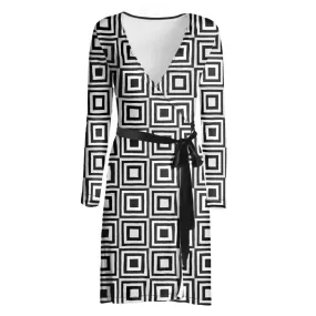 Black and White Wrap Dress
