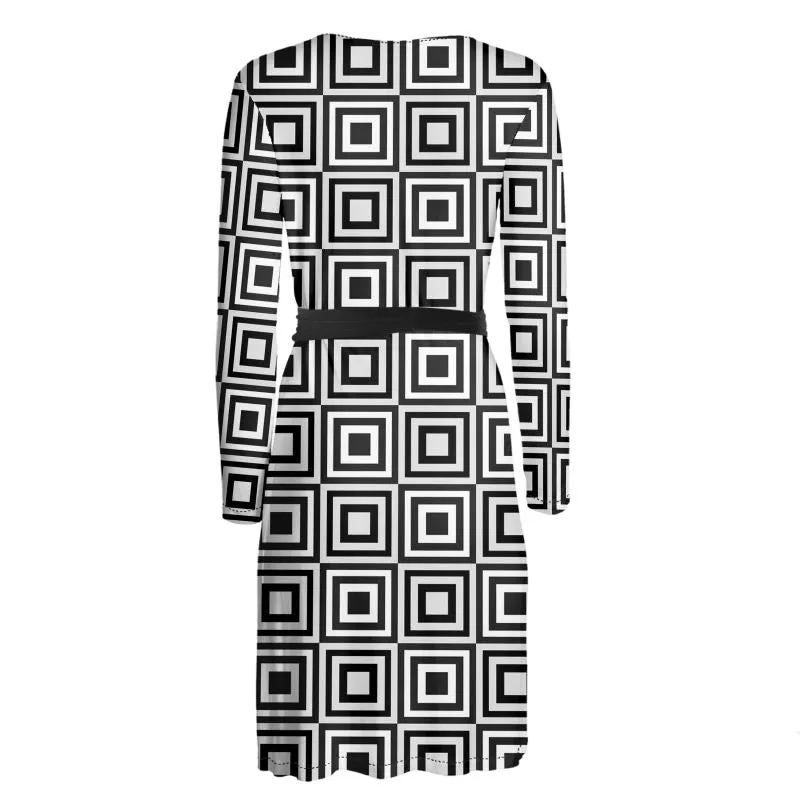 Black and White Wrap Dress