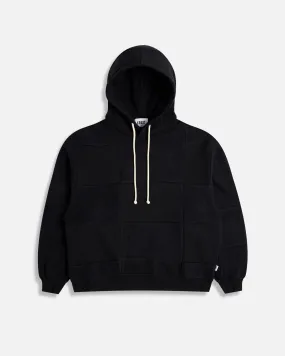 Black Quilted Hoodie