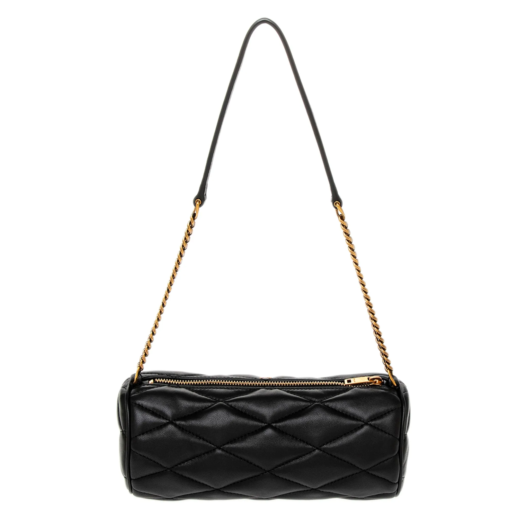 Black Quilted Lambskin Mini Sade Tube Bag