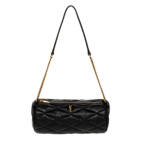 Black Quilted Lambskin Mini Sade Tube Bag