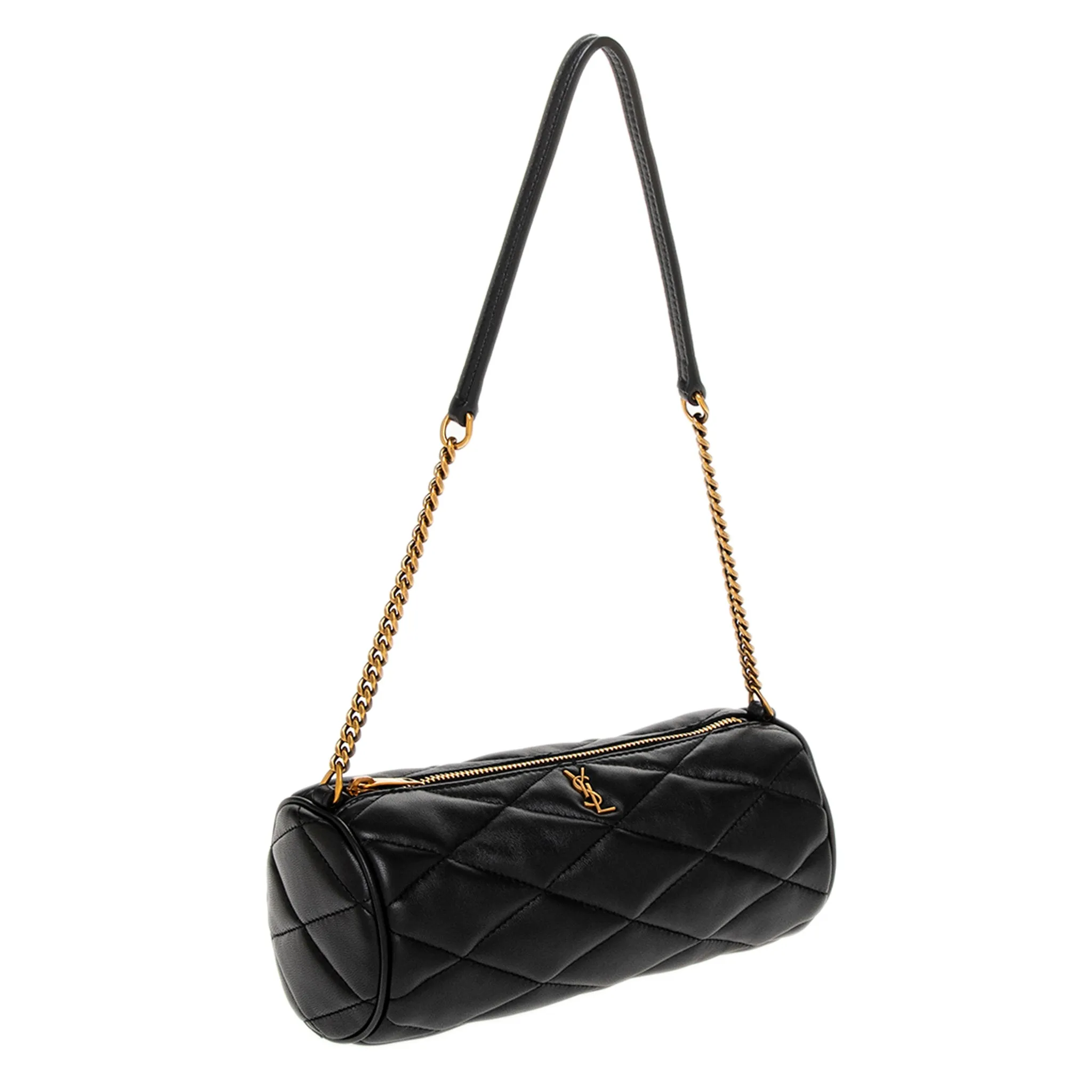 Black Quilted Lambskin Mini Sade Tube Bag