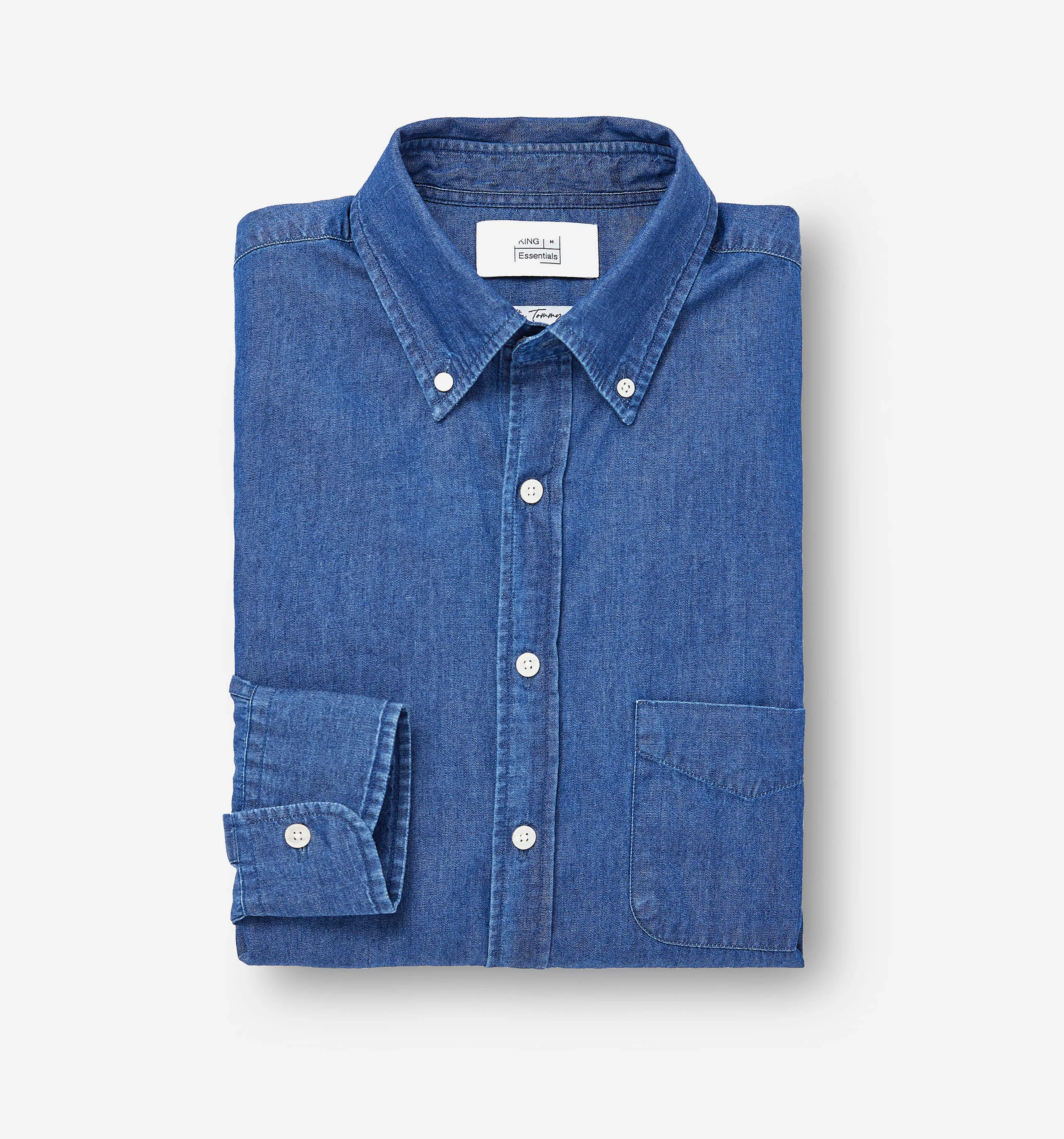 Button Down Denim Shirt Dark Chambray