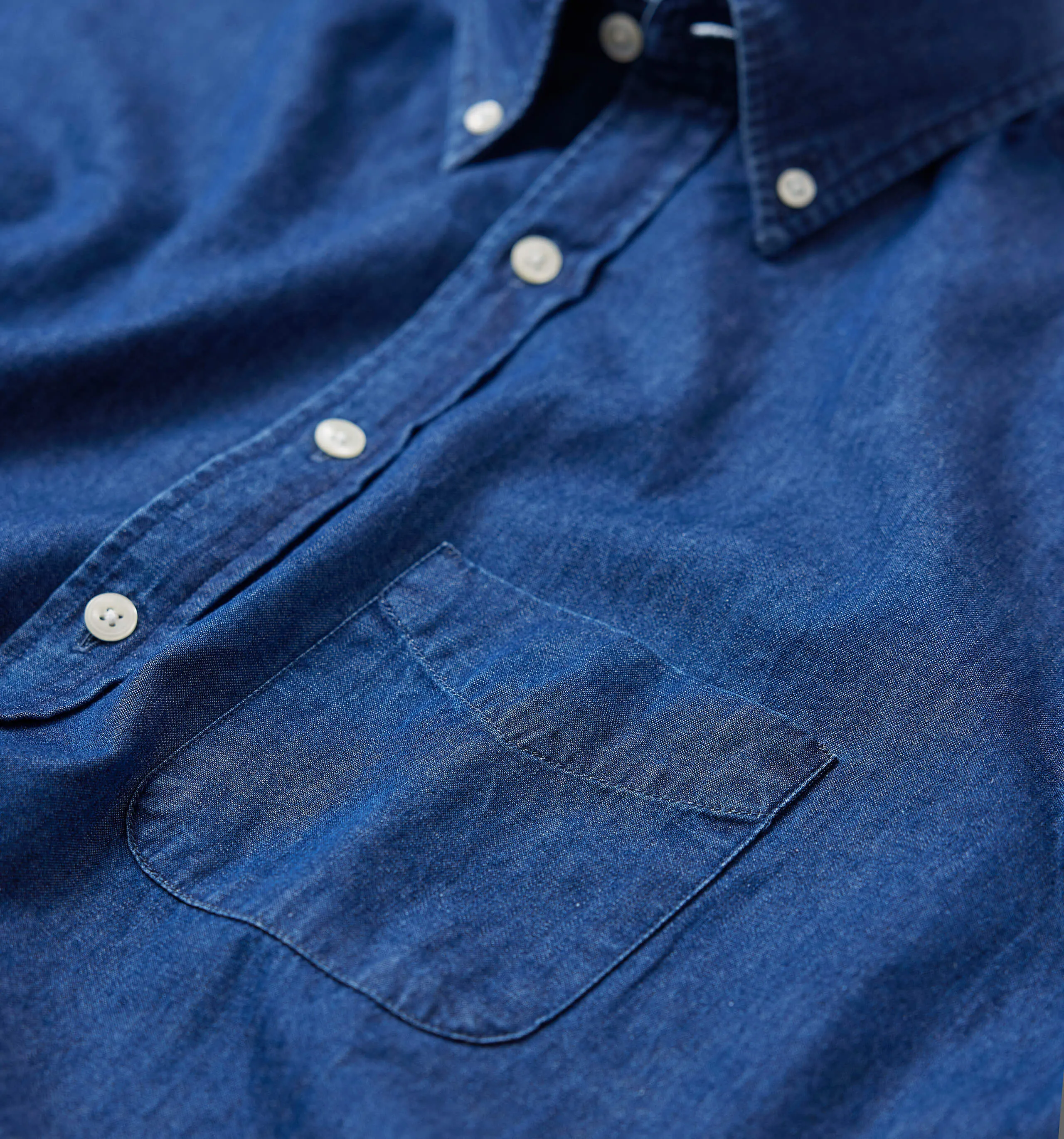 Button Down Denim Shirt Dark Chambray