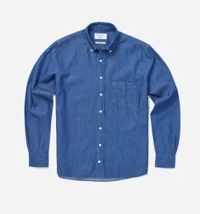 Button Down Denim Shirt Dark Chambray