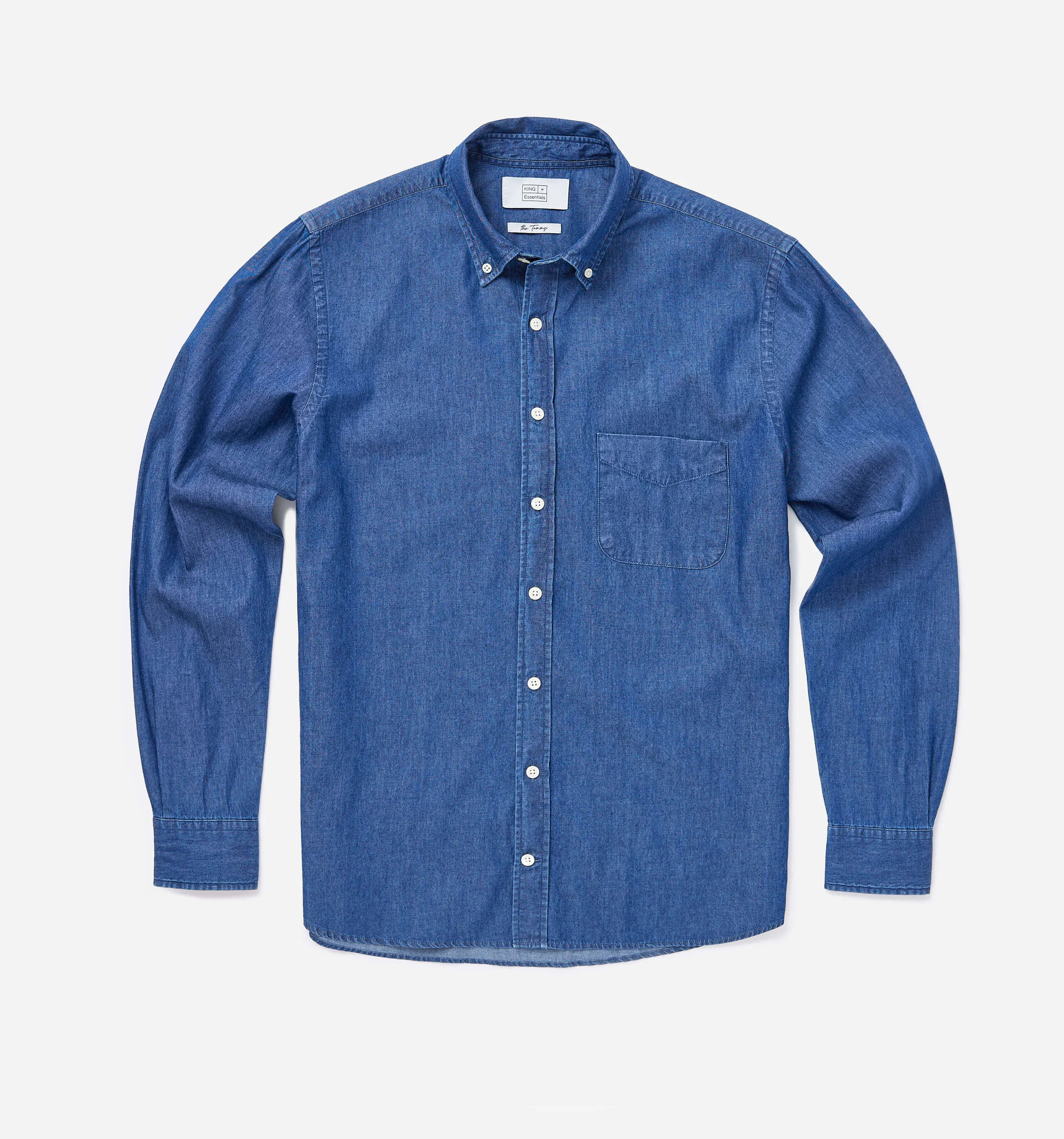 Button Down Denim Shirt Dark Chambray
