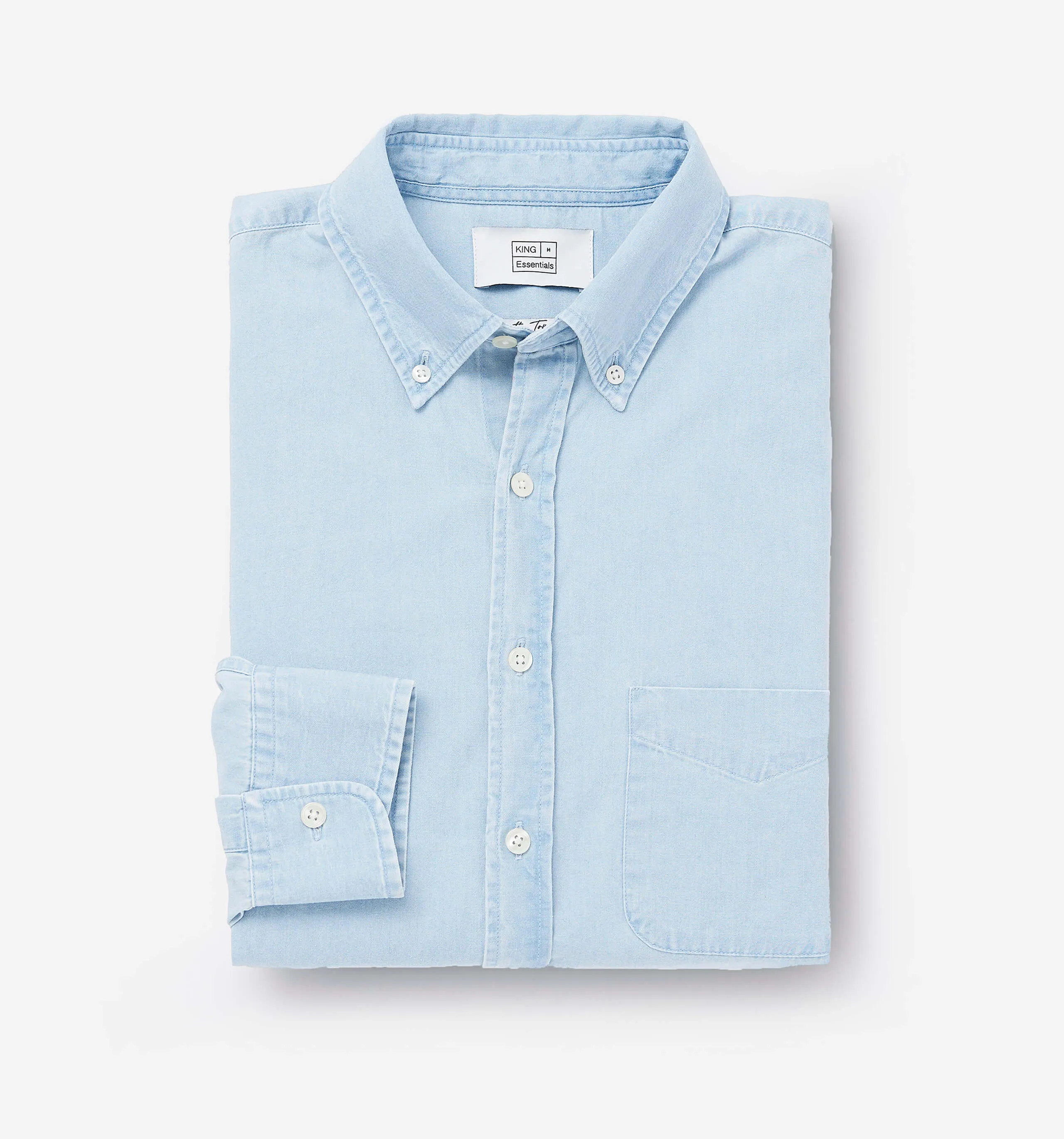 Button Down Denim Shirt Light Chambray