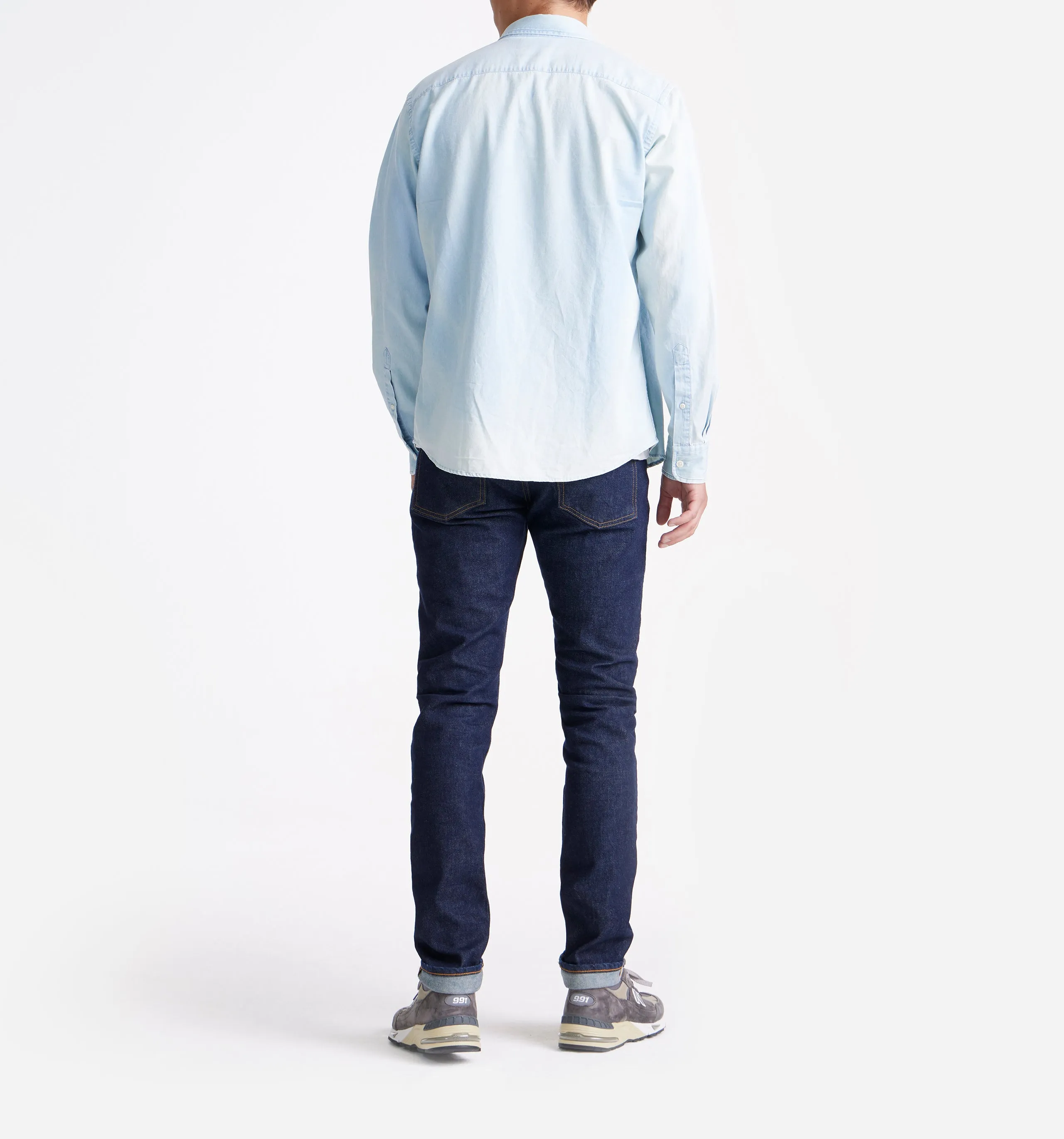 Button Down Denim Shirt Light Chambray