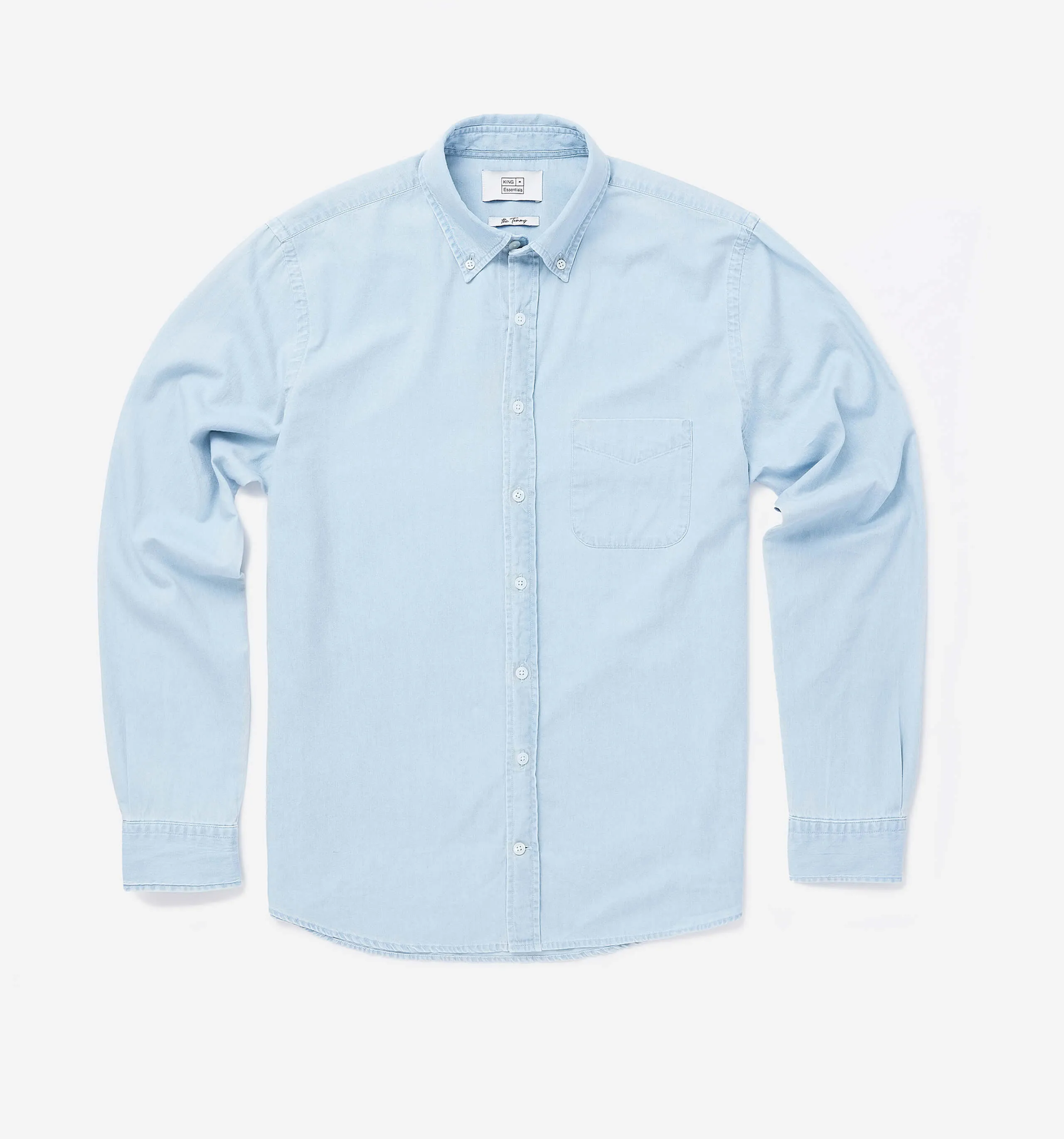 Button Down Denim Shirt Light Chambray