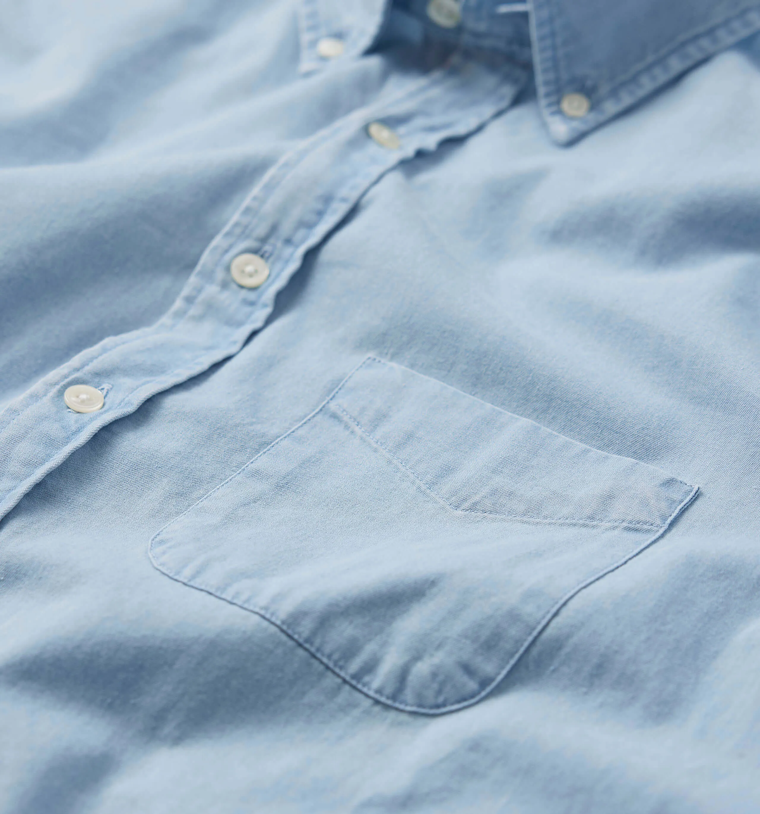 Button Down Denim Shirt Light Chambray