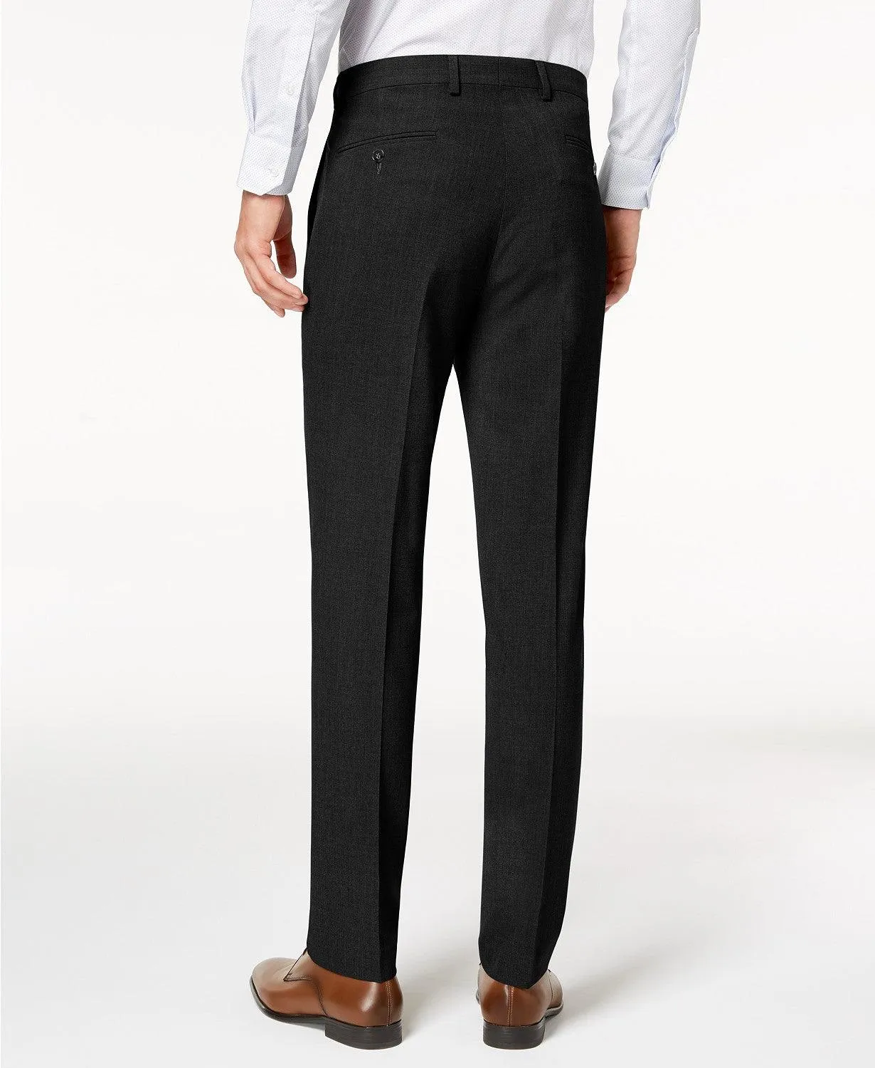Calvin Klein Mens Skinny fit Dress Pants 38 / 32 Black Solid
