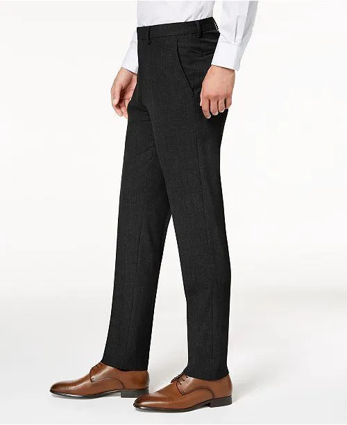 Calvin Klein Mens Skinny fit Dress Pants 38 / 32 Black Solid