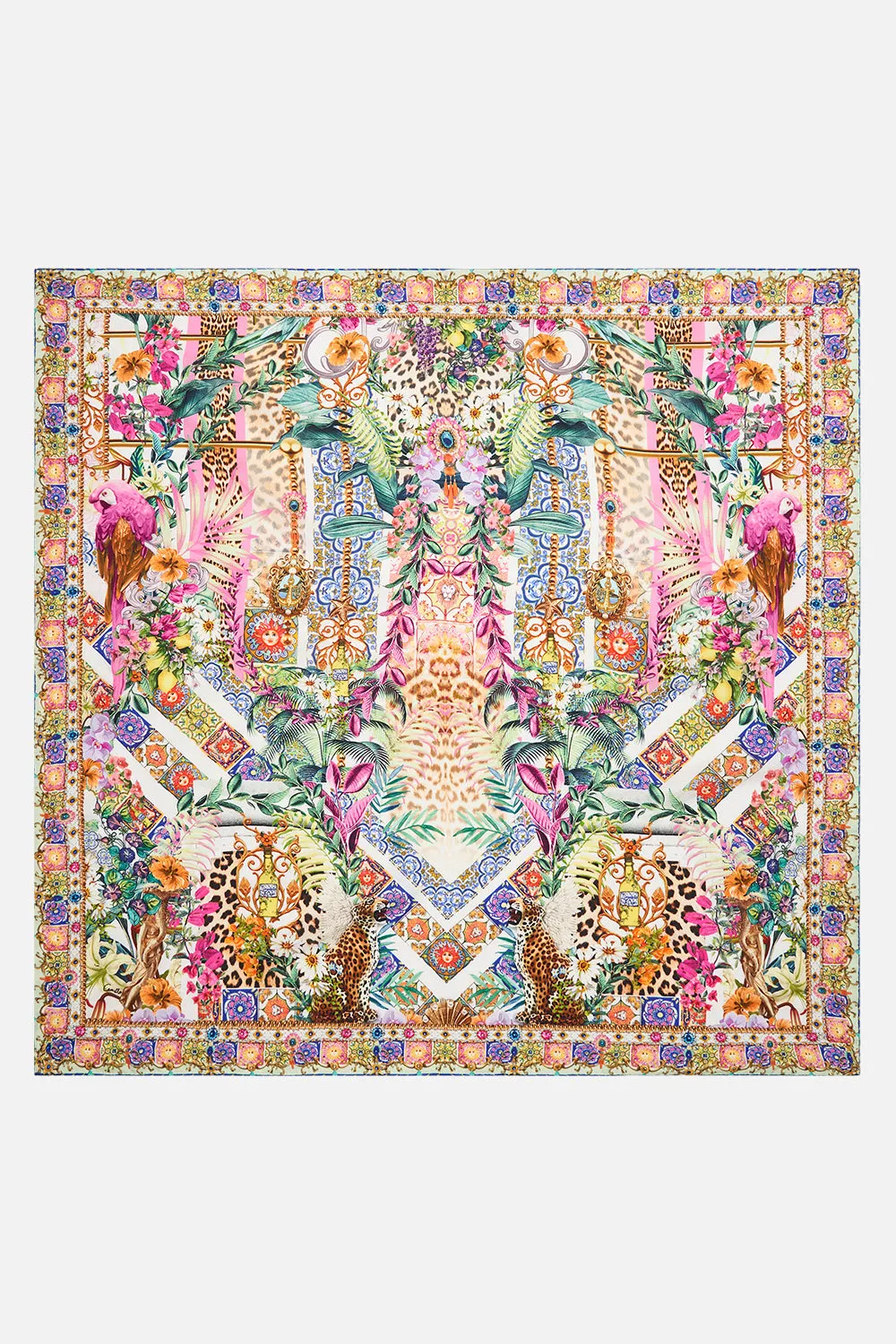 Camilla Large Square Scarf  - Flowers Of Neptune