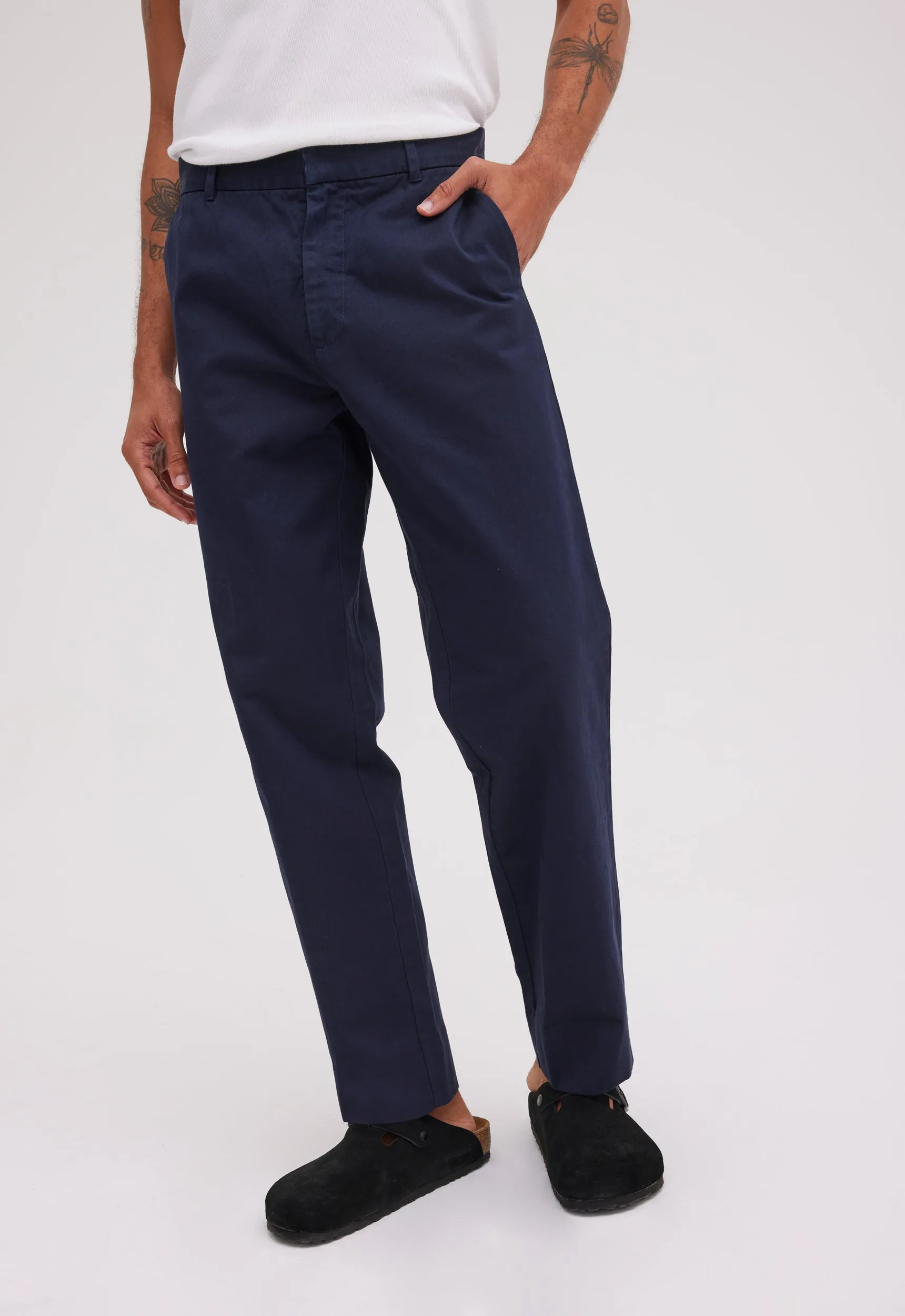 Cast Cotton Twill Pant - Navy