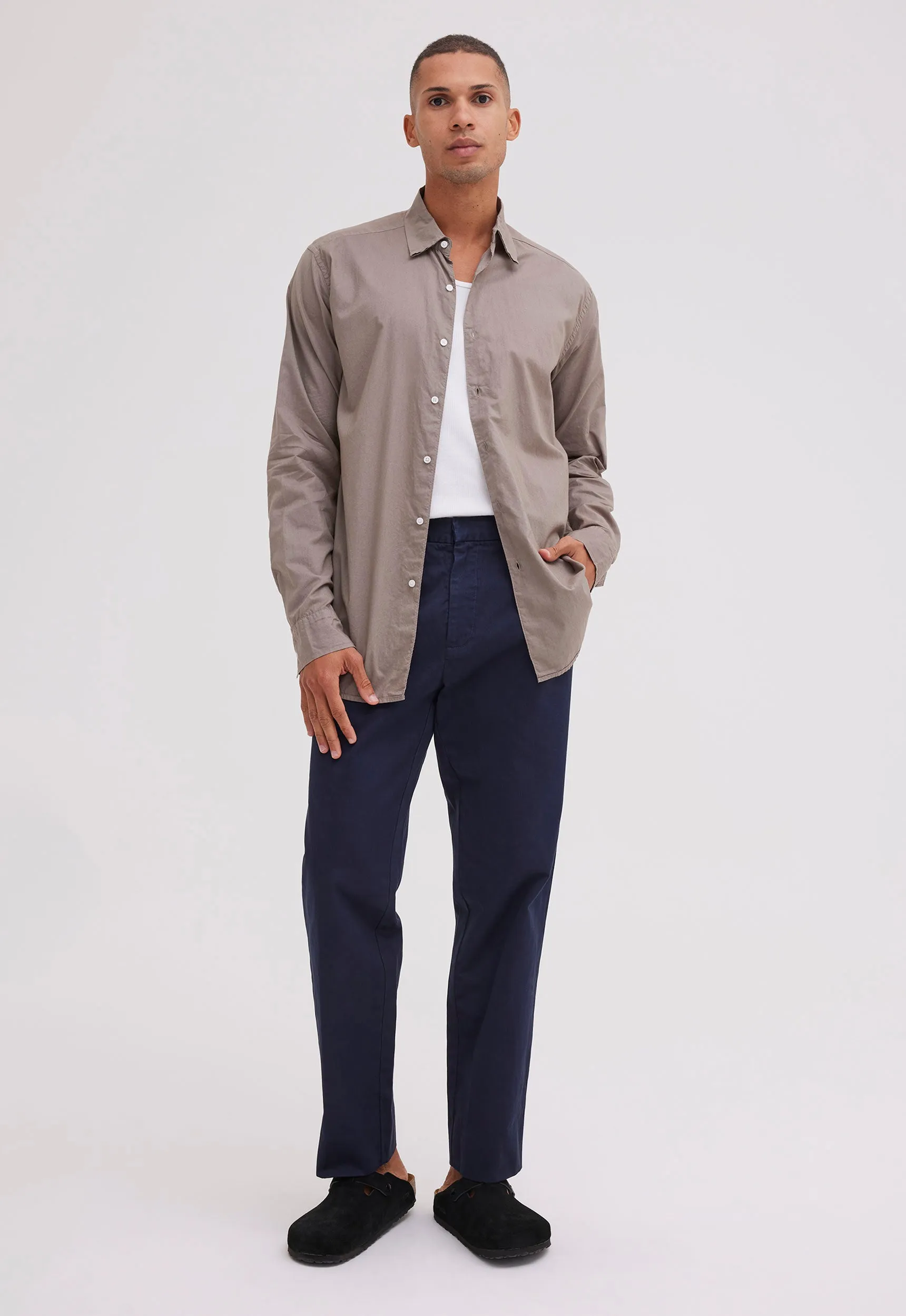 Cast Cotton Twill Pant - Navy