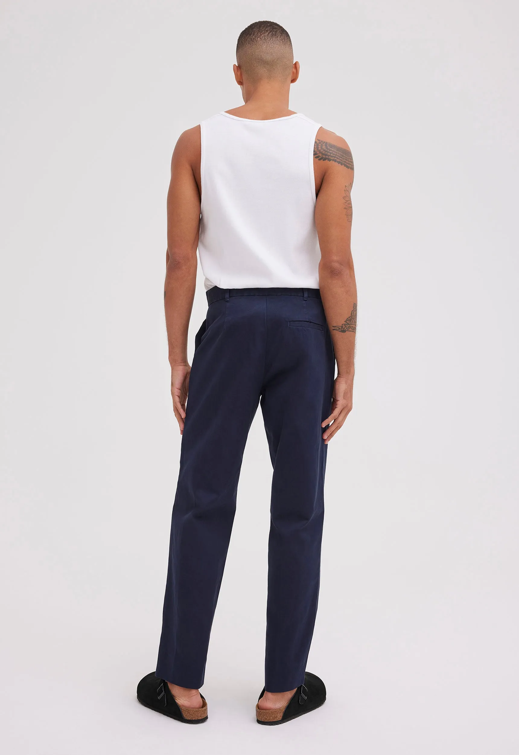 Cast Cotton Twill Pant - Navy