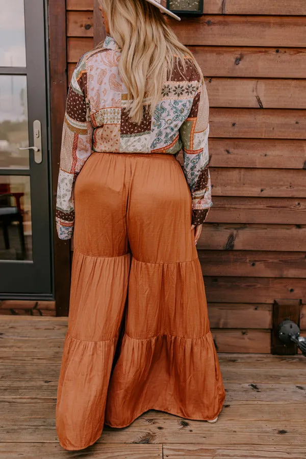 Caught Crushing High Waist Pants In Camel Curves