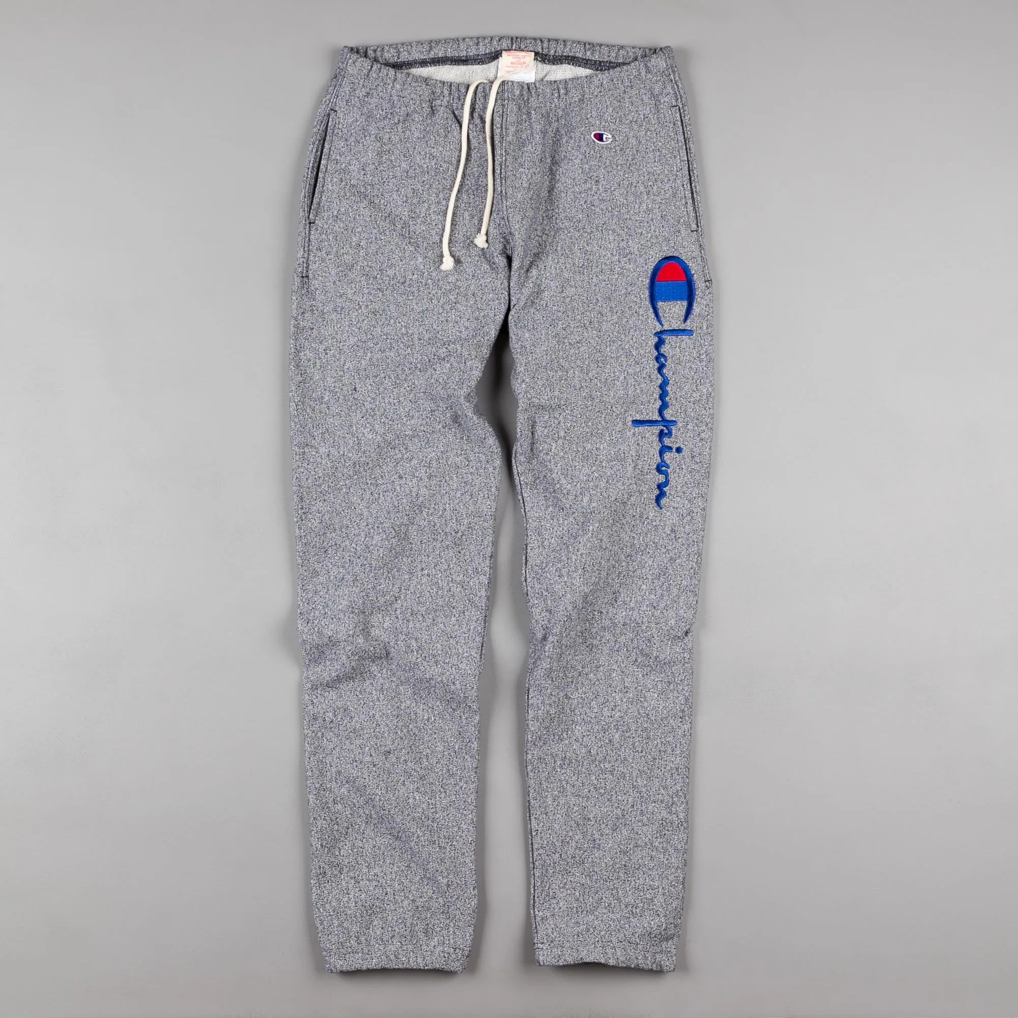 Champion Script Logo Sweatpants - Heather Grey / Blue