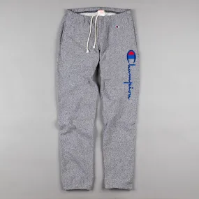 Champion Script Logo Sweatpants - Heather Grey / Blue