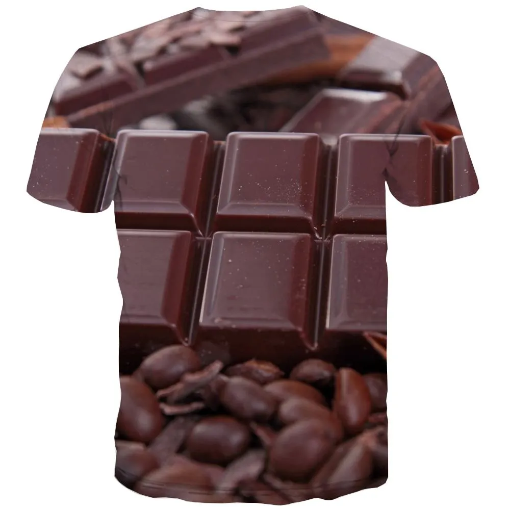Chocolate T shirts Men Brown Tshirts Casual Delicious Tshirts Novelty Bitter Shirt Print
