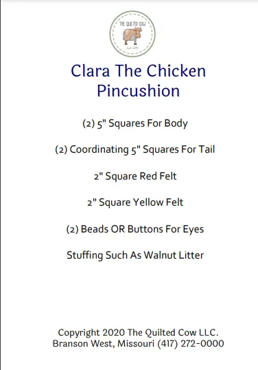 Clara the Chicken Pincushion