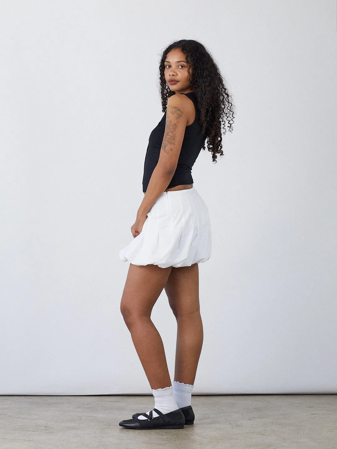 Cloud Mini Skirt - White