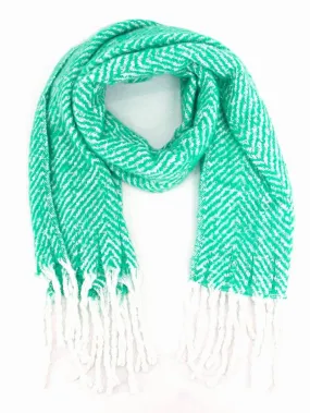 Cooper Heavyweight Scarf - Green, Herringbone