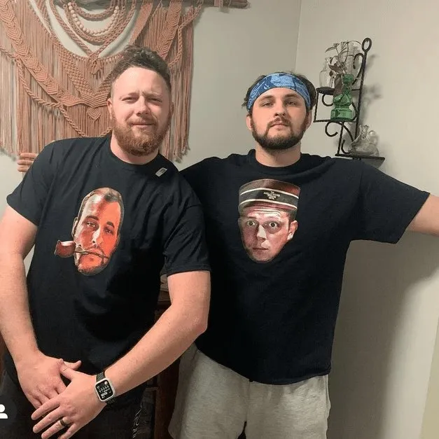 Custom Dog Face Tee Black Classic Men's All Over Print T-shirt Personalzied Photo Shirts for Him