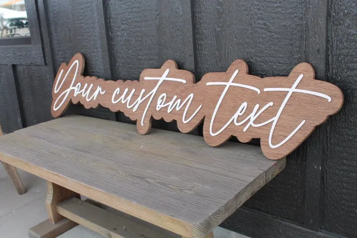 Custom Wood Sign Name Phrase Personalized Sign You Text Here  Nursey Lastname Girl Name Boy Name Single Double sided Giftable 3D Raised